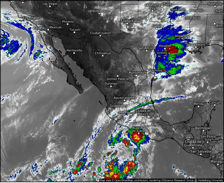 Pronostican lluvias fuertes en territorio guerrerense esta noche