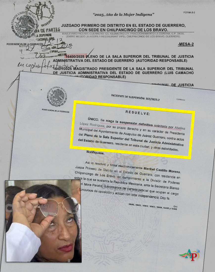 Niegan a Abelina petición de amparo para protegerse de la justicia