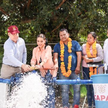 Gobernadora entregó sistema hidráulico de agua potable en Nejapa, Chilapa