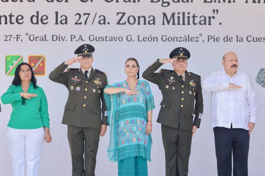 Evelyn Salgado asistió a toma de posesión de nuevo comandante de 27 Zona Militar