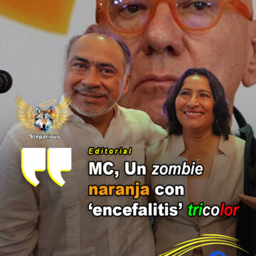 MC, un zombie ataviado de naranja con encefalitis tricolor