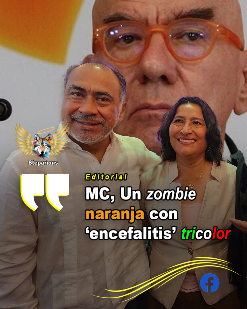 MC, un zombie ataviado de naranja con encefalitis tricolor
