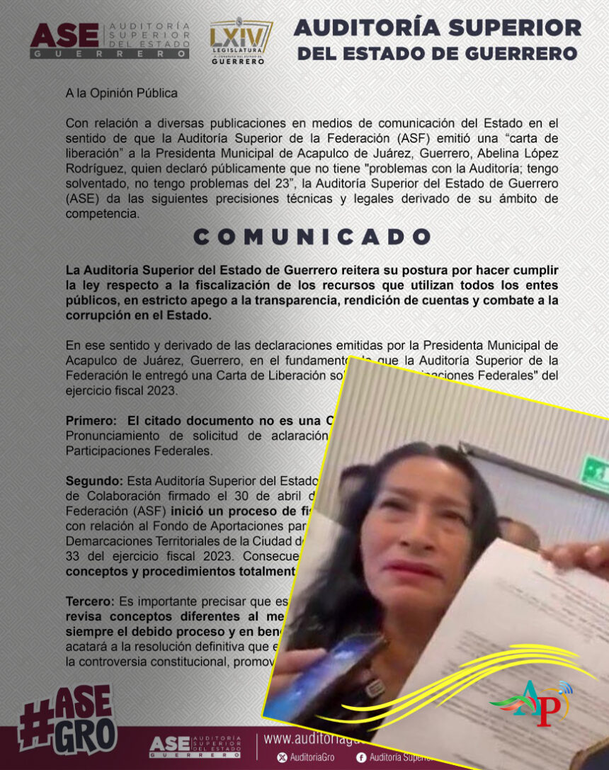 No es una ‘Carta de Liberación’, le revira la ASG a Abelina López