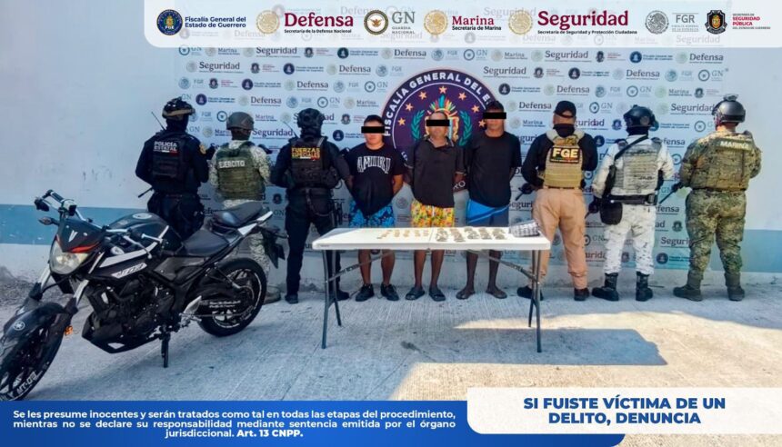 DROGAS FGEGro detiene en Acapulco a tres vendedores de drogas