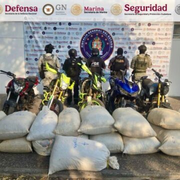Decomisan 231 kilos de mariguana y cinco motos en Taxco