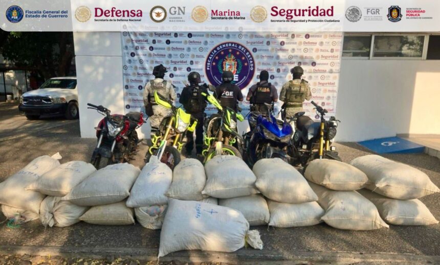 marihuana Decomisan 231 kilos de mariguana y cinco motos en Taxco