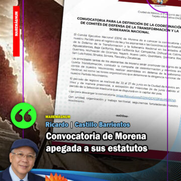 Convocatoria de Morena apegada a sus estatutos