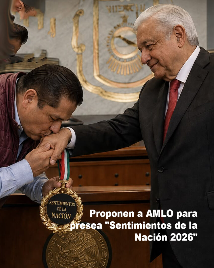 Proponen a AMLO para presea «Sentimientos de la Nación 2026»
